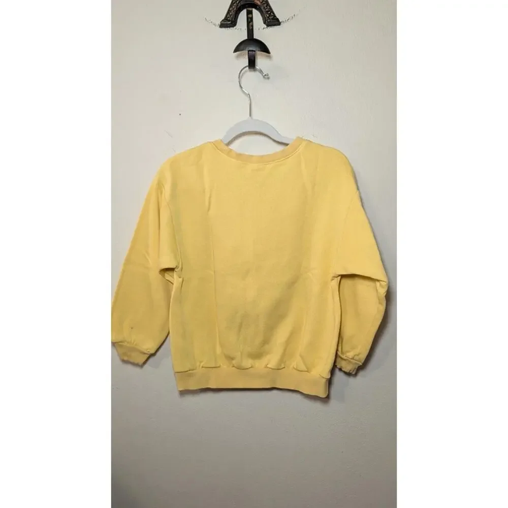 Old Navy Kids Yellow Rainbow Sweatshirt Peace Love Happiness Girls Size 6T
